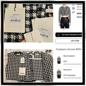 Sandro Women's Black and White Checkered Blazer